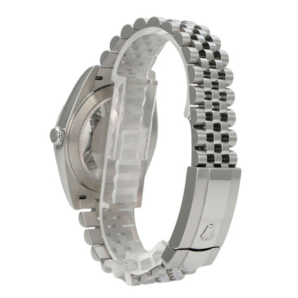 Rolex Datejust 41 Oystersteel 126300 Weiß Römisch Jubile-Band, Rückansicht mit Edelstahlband