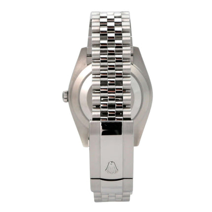 Rolex Datejust 41 Oystersteel 126300 Weiß Römisch Jubile-Band, Rückseite mit Edelstahlarmband