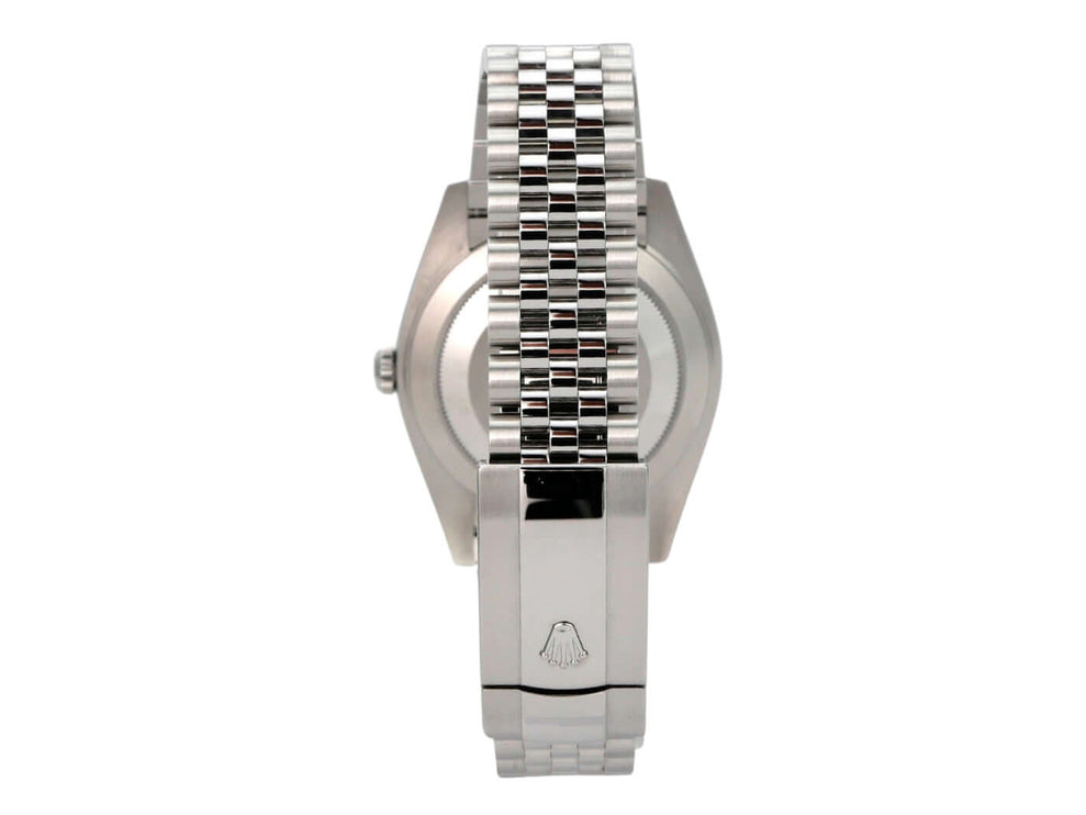 Rolex Datejust 41 Oystersteel 126300 Weiß Römisch Jubile-Band, Rückseite mit Edelstahlarmband