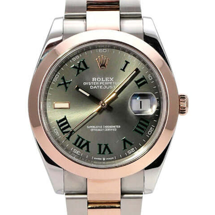Rolex Datejust 41 Edelstahl Everose-Gold 126301 Slate Römisch mit schiefergrauem Zifferblatt und Oyster-Armband