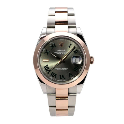 Rolex Datejust 41 Edelstahl Everose-Gold 126301 Slate Römisch, schiefergraues Zifferblatt mit römischen Ziffern