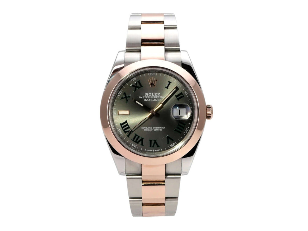 Rolex Datejust 41 Edelstahl Everose-Gold 126301 Slate Römisch, schiefergraues Zifferblatt mit römischen Ziffern