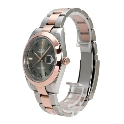 Rolex Datejust 41 Edelstahl Everose-Gold 126301 Slate Römisch mit schiefergrauem Zifferblatt und Oyster-Armband