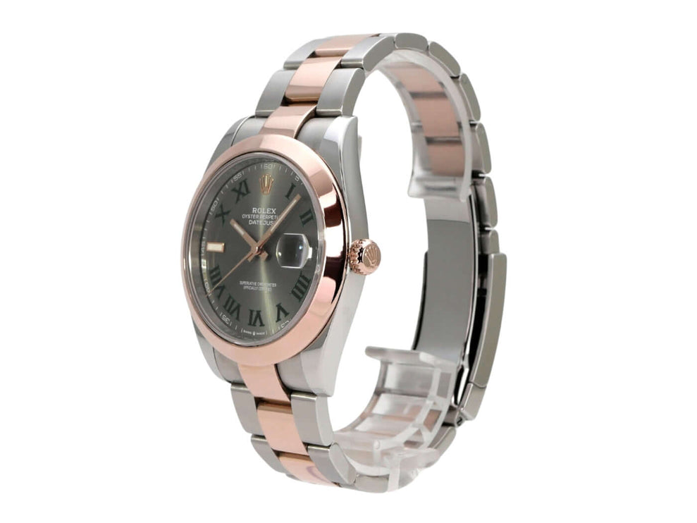 Rolex Datejust 41 Edelstahl Everose-Gold 126301 Slate Römisch mit schiefergrauem Zifferblatt und Oyster-Armband