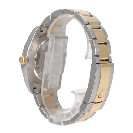 Edelstahl und Gelbgold Armband der Rolex Datejust 41 Ref. 126303, poliert und satiniert, Seitenansicht.