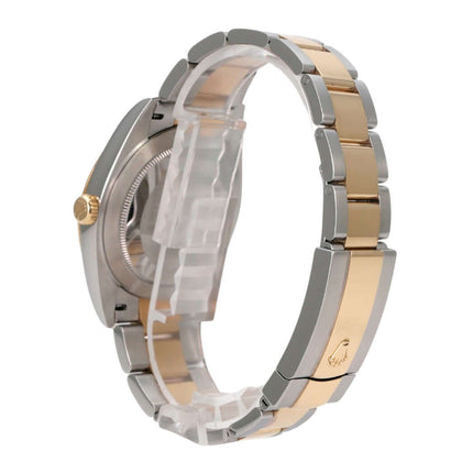 Rolex Datejust 41 Edelstahl Gelbgold 126303 Schwarz mit Oyster-Armband und polierter Lünette