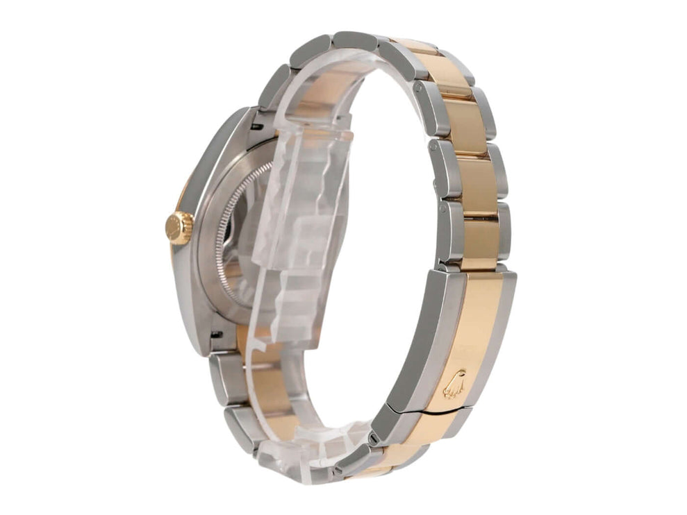 Rolex Datejust 41 Edelstahl Gelbgold 126303 Schwarz mit Oyster-Armband und polierter Lünette