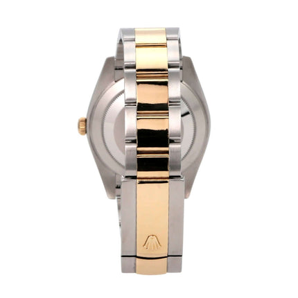 Rolex Datejust 41 Edelstahl Gelbgold 126303 Schwarz, Rückansicht mit Oyster-Armband