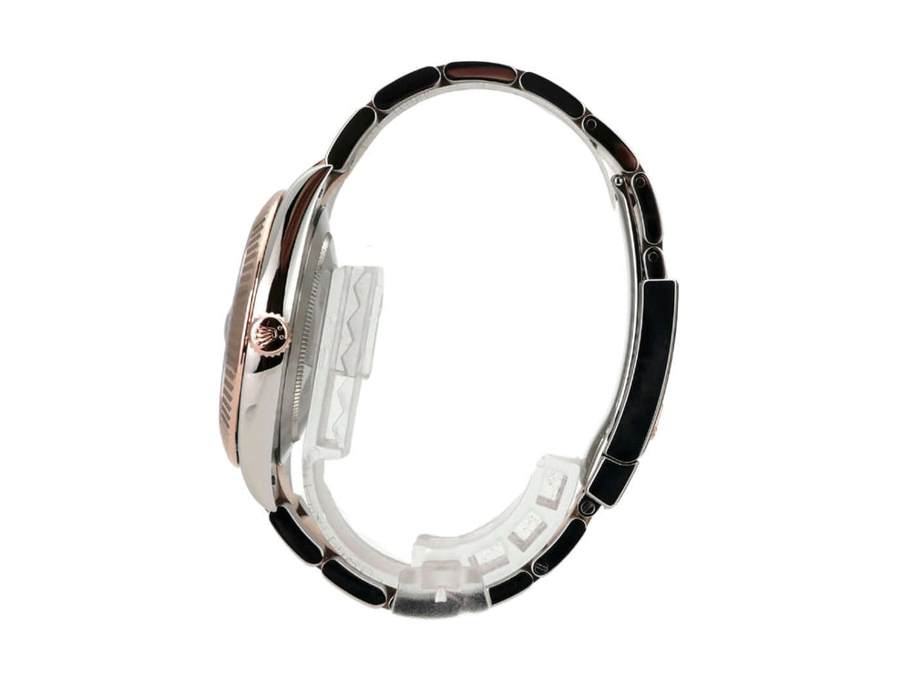 Rolex Datejust 41 Edelstahl Everose-Gold 126331 Slate Römisch seitliche Ansicht des Armbands mit Faltschließe