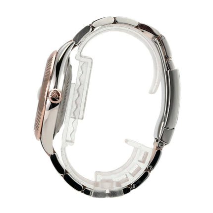 Rolex Datejust 41 Edelstahl Everose-Gold 126331 Sundust seitliche Ansicht mit Oyster Armband