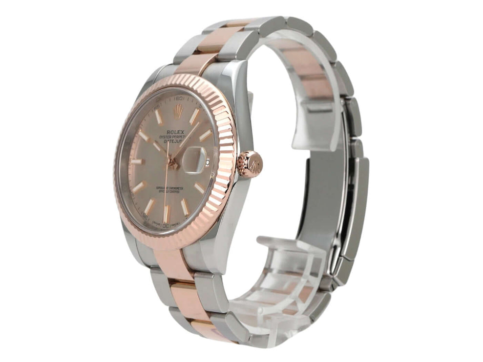 Rolex Datejust 41 Edelstahl Everose-Gold 126331 Sundust Uhr mit Sundust-Zifferblatt und Everose-Gold-Lünette