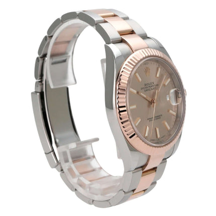 Rolex Datejust 41 Edelstahl Everose-Gold 126331 Sundust mit poliertem Edelstahl- und Everose-Gold-Armband