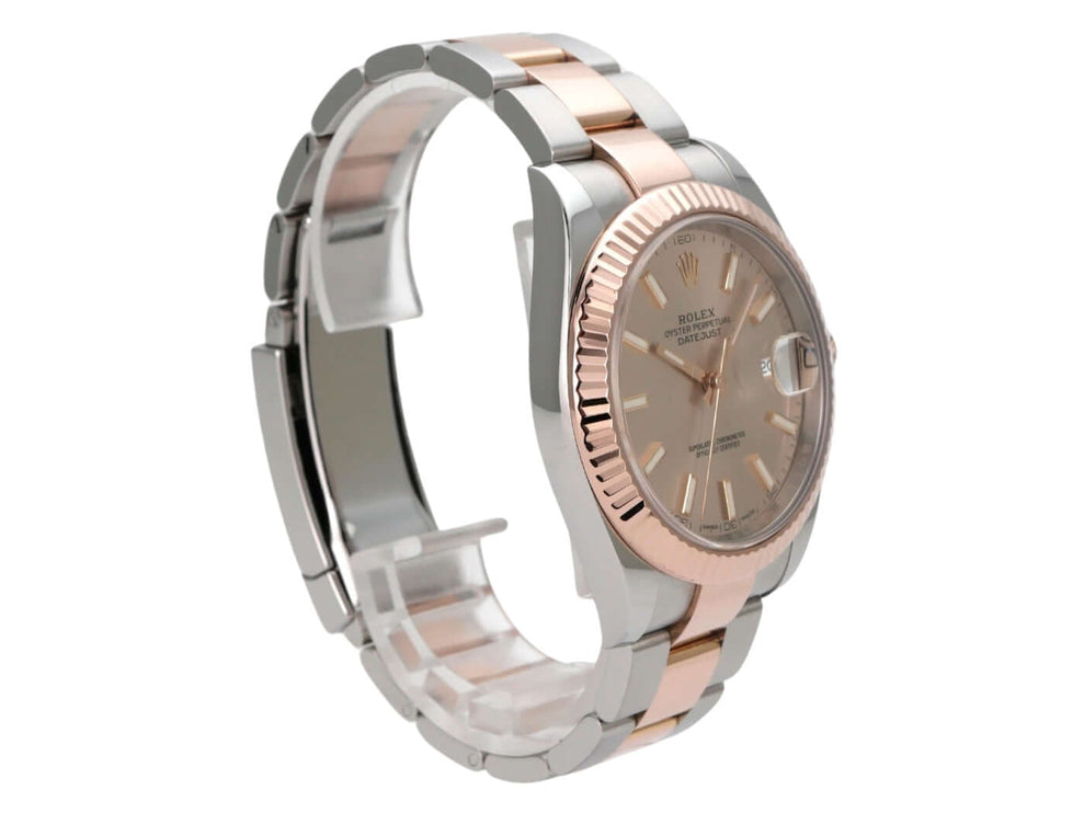 Rolex Datejust 41 Edelstahl Everose-Gold 126331 Sundust mit poliertem Edelstahl- und Everose-Gold-Armband