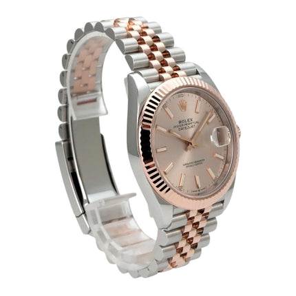 Rolex Datejust 41 Edelstahl Everose-Gold 126331 Sundust Jubile-Band, Luxusarmbanduhr