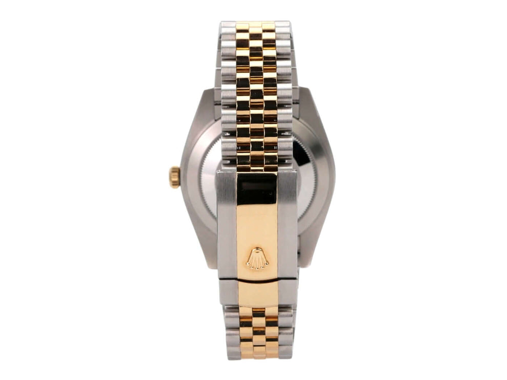 Rolex Datejust 41 Edelstahl Gelbgold 126333 Perlmutt DIA Jubile-Band Rückansicht des Armbands