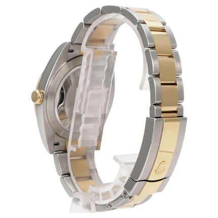 Rolex Datejust 41 Edelstahl Gelbgold 126333 Schwarz, Seitenansicht mit Oyster-Armband
