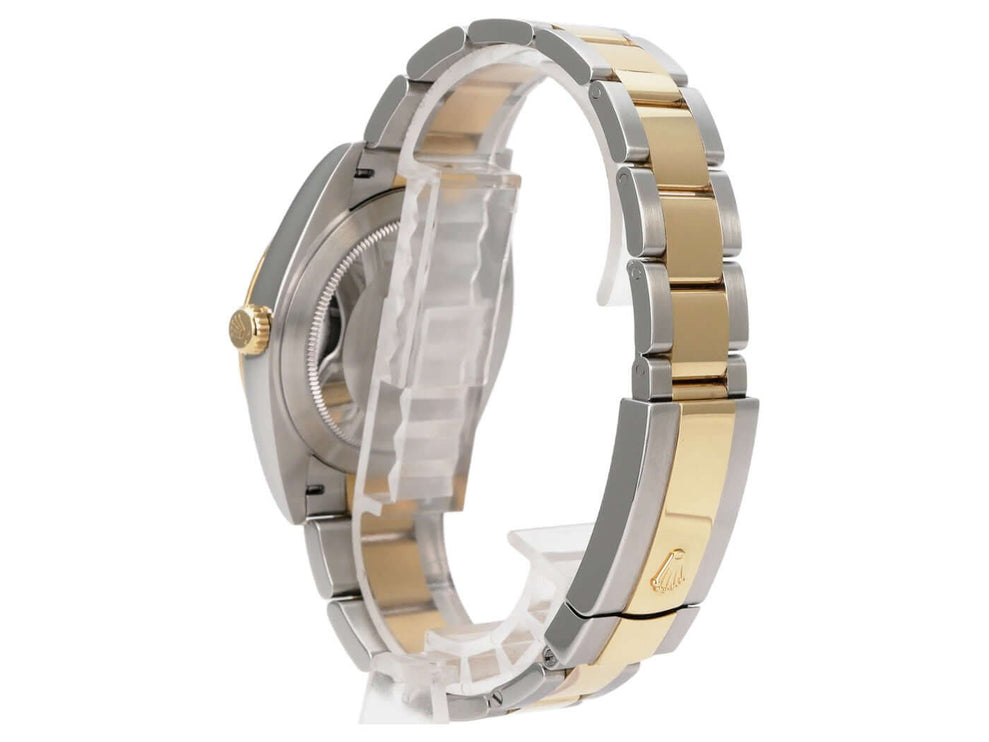 Rolex Datejust 41 Edelstahl Gelbgold 126333 Schwarz, Seitenansicht mit Oyster-Armband