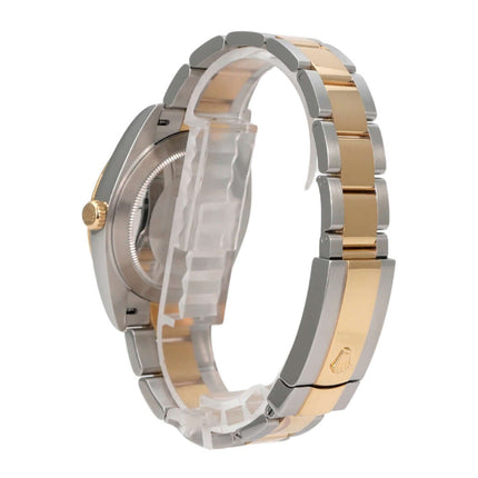 Rolex Datejust 41 Edelstahl Gelbgold 126333 Schwarz, Rückansicht mit Oyster-Armband