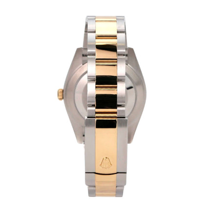 Rolex Datejust 41 Edelstahl Gelbgold 126333 Schwarz, Rückansicht mit Oyster-Armband