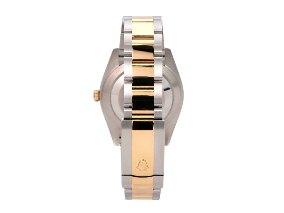 Rolex Datejust 41 Edelstahl Gelbgold 126333 Schwarz, Rückansicht mit Oyster-Armband