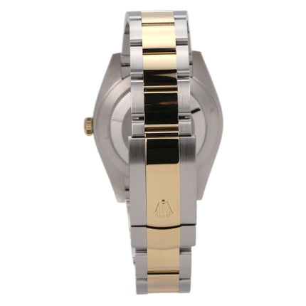 Rolex Datejust 41 Edelstahl Gelbgold 126333 Schwarz Diamant, Rückansicht mit Oyster-Band und Faltschließe