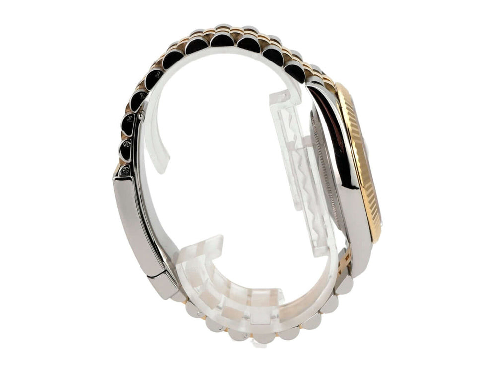 Rolex Datejust 41 Edelstahl Gelbgold 126333 Schwarz Diamant Jubile-Band seitliche Ansicht des Armbands