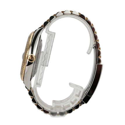 Rolex Datejust 41 Edelstahl Gelbgold 126333 Schwarz Jubile-Band seitliche Ansicht des Armbands.