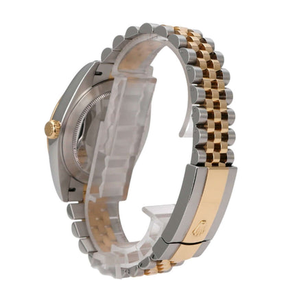 Rolex Datejust 41 Edelstahl Gelbgold 126333 Schwarz Jubile-Band seitliche Ansicht des Armbands