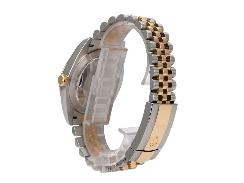 Rolex Datejust 41 Edelstahl Gelbgold 126333 Schwarz Jubile-Band seitliche Ansicht des Armbands