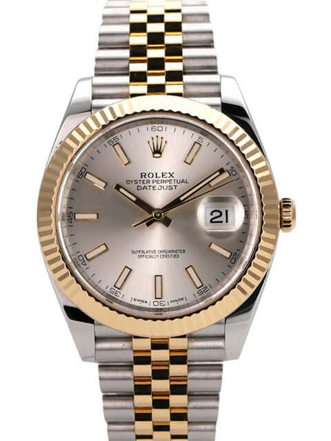 Rolex Datejust 41 Edelstahl Gelbgold 126333 Silber Jubile-Band mit silbernem Zifferblatt und Jubilee-Armband