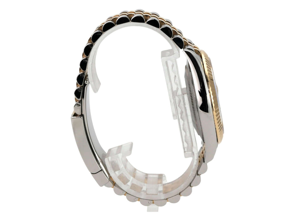 Rolex Datejust 41 Edelstahl Gelbgold 126333 Silber Jubile-Band seitliche Ansicht des Armbands