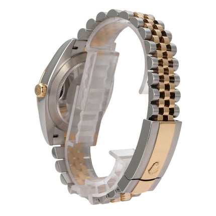 Rolex Datejust 41 Edelstahl Gelbgold 126333 Silber Jubile-Band von der Seite, Edelstahl- und Gelbgold-Armband.