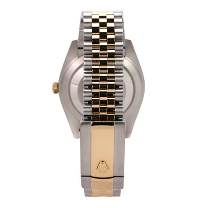 Rolex Datejust 41 Edelstahl Gelbgold 126333 Silber Jubile-Band Rückansicht mit Jubile-Armband