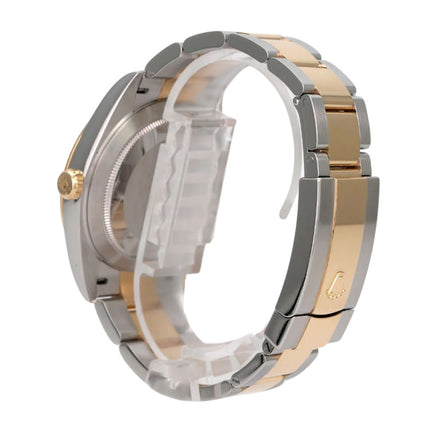 Seitenansicht der Rolex Datejust 41 Edelstahl Gelbgold 126333 Slate mit Oyster-Armband in Edelstahl und 18 kt Gelbgold.