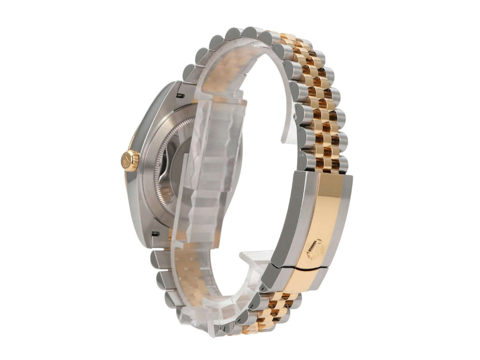 Rolex Datejust 41 Edelstahl Gelbgold 126333 Slate Jubile-Band seitliche Ansicht mit Edelstahl und Gelbgold Armband