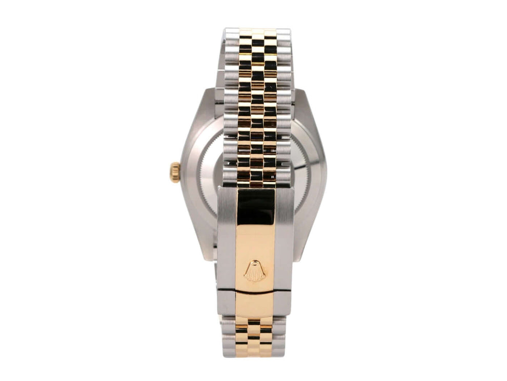 Rolex Datejust 41 Edelstahl Gelbgold 126333 Slate Jubile-Band seitliche Ansicht des Armbands mit Edelstahl und Gelbgold.