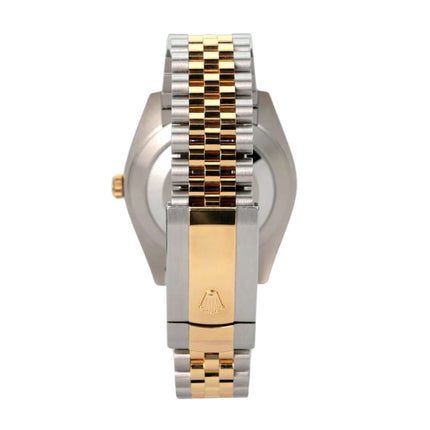 Rolex Datejust 41 Edelstahl Gelbgold 126333 Slate Jubile-Band mit poliertem und satiniertem Armband.