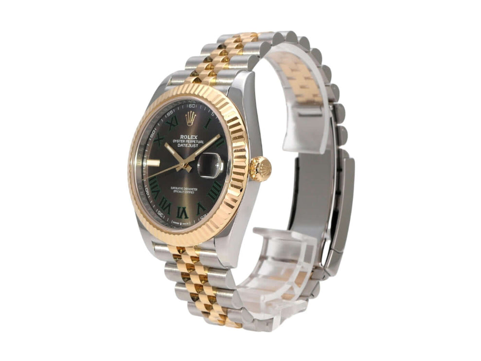 Rolex Datejust 41 Edelstahl Gelbgold 126333 Slate Jubile-Band mit grauem Zifferblatt und 18 kt Gelbgold-Lünette.