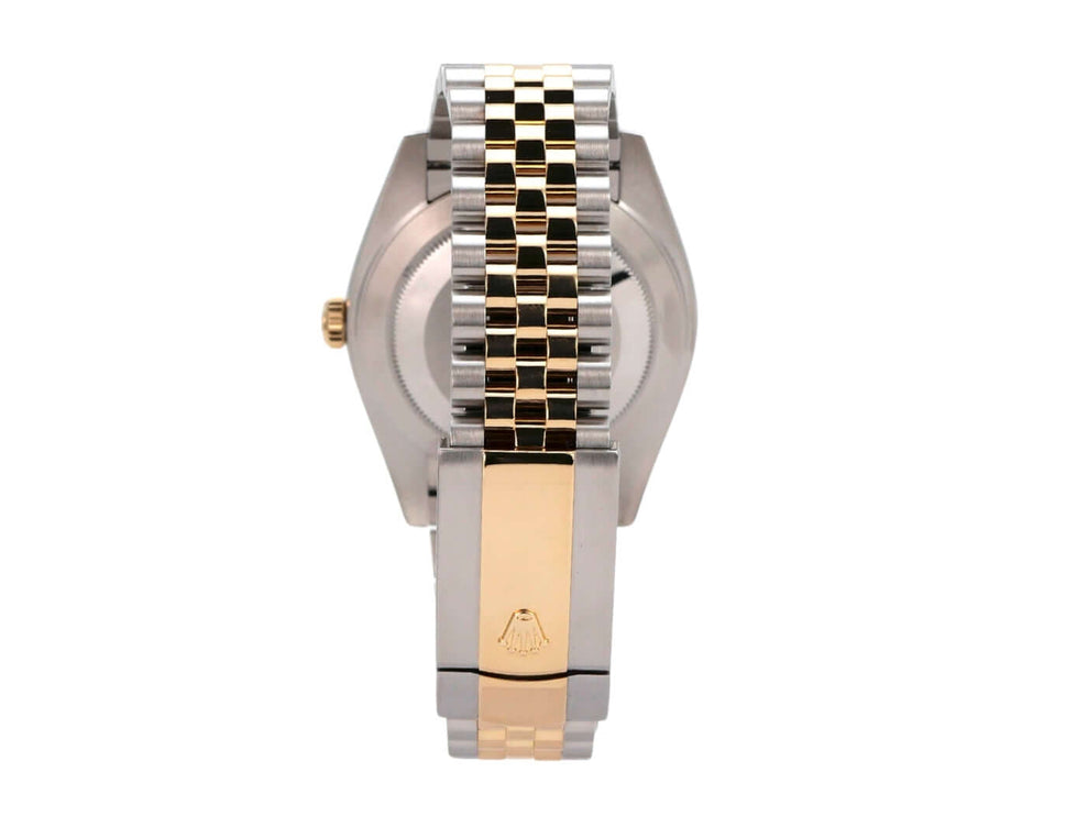 Rolex Datejust 41 Edelstahl Gelbgold 126333 Slate Jubile-Band Rückansicht mit Edelstahl- und Gelbgold-Armband