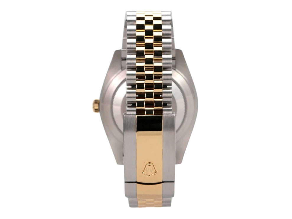 Rolex Datejust 41 Edelstahl Gelbgold 126333 Slate Jubile-Band Ansicht von hinten mit Jubile-Armband.