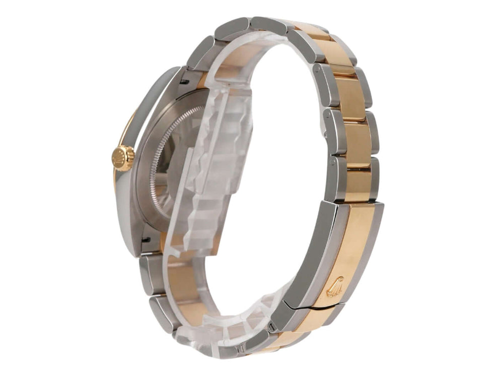 Rolex Datejust 41 Edelstahl Gelbgold 126333 Weiß seitliche Ansicht des Armbands aus Edelstahl und Gelbgold