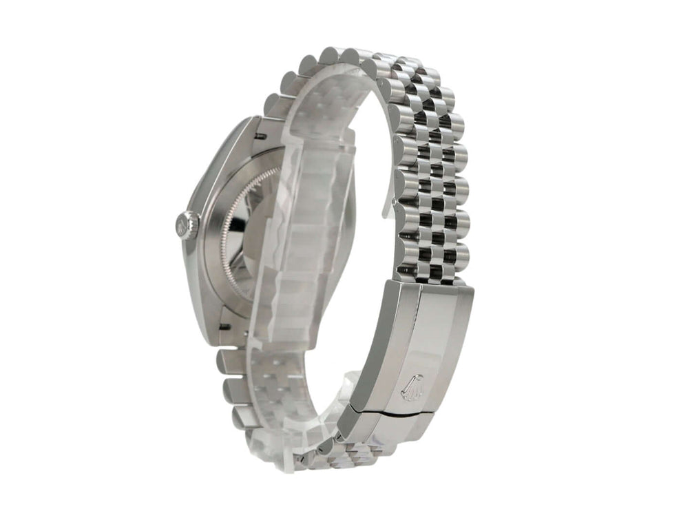 Rolex Datejust 41 Edelstahl Weißgold 126334 Blau Dia Jubile-Band Detailansicht Armband und Gehäuse
