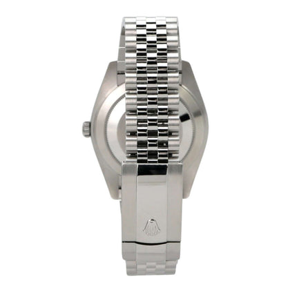 Rolex Datejust 41 Edelstahl Weißgold 126334 Blau Dia Jubile-Band Rückansicht des Armbands