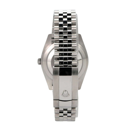 Rolex Datejust 41 Edelstahl Weißgold 126334 Blau Dia Jubile-Band seitliche Ansicht mit Jubile-Armband