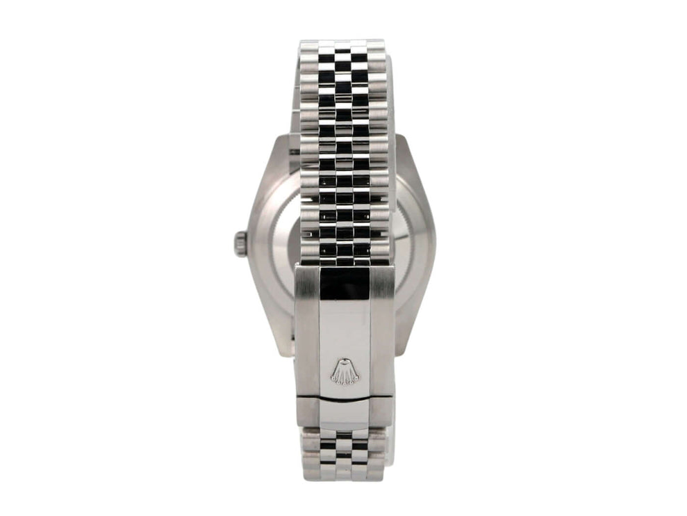 Rolex Datejust 41 Edelstahl Weißgold 126334 Blau Dia Jubile-Band seitliche Ansicht mit Jubile-Armband