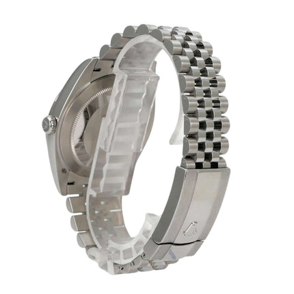 Rolex Datejust 41 Edelstahl Weißgold 126334 Blau Dia Jubile-Band seitlich mit Jubile-Edelstahlband.