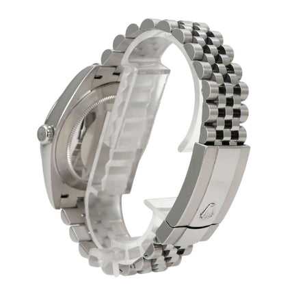 Rolex Datejust 41 Edelstahl Weißgold 126334 Blau Jubile-Band, Seitenansicht mit Jubilé-Armband