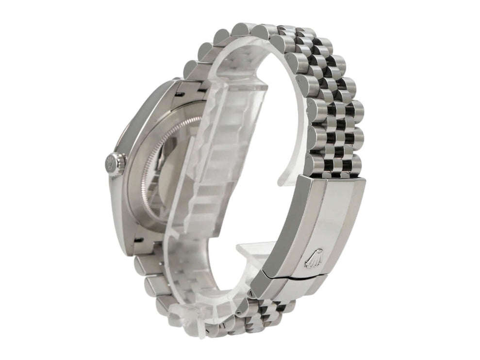 Rolex Datejust 41 Edelstahl Weißgold 126334 Blau Jubile-Band, Seitenansicht mit Jubilé-Armband