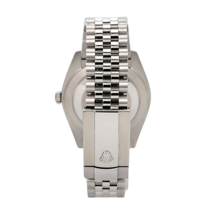 Rolex Datejust 41 Edelstahl Weißgold 126334 Blau Jubile-Band, Gehäuseansicht mit Jubilé-Armband