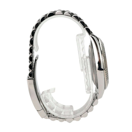 Rolex Datejust 41 Edelstahl Weißgold 126334 Blau Jubile-Band Seitenansicht des Armbands und Gehäuses